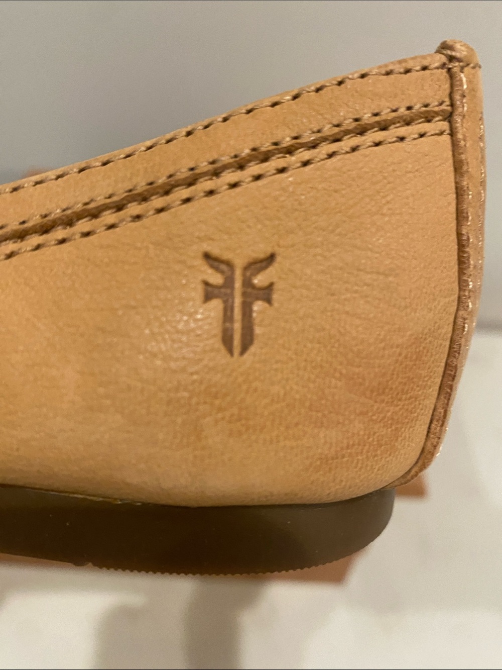 Frye Tan Leather Ballet Flats - Picture 2 of 13